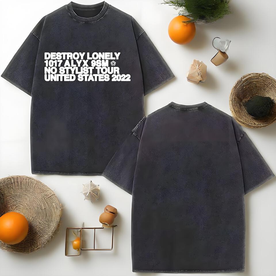 1017 ALYX 9SM Washed Black Cotton Oversized T-Shirt