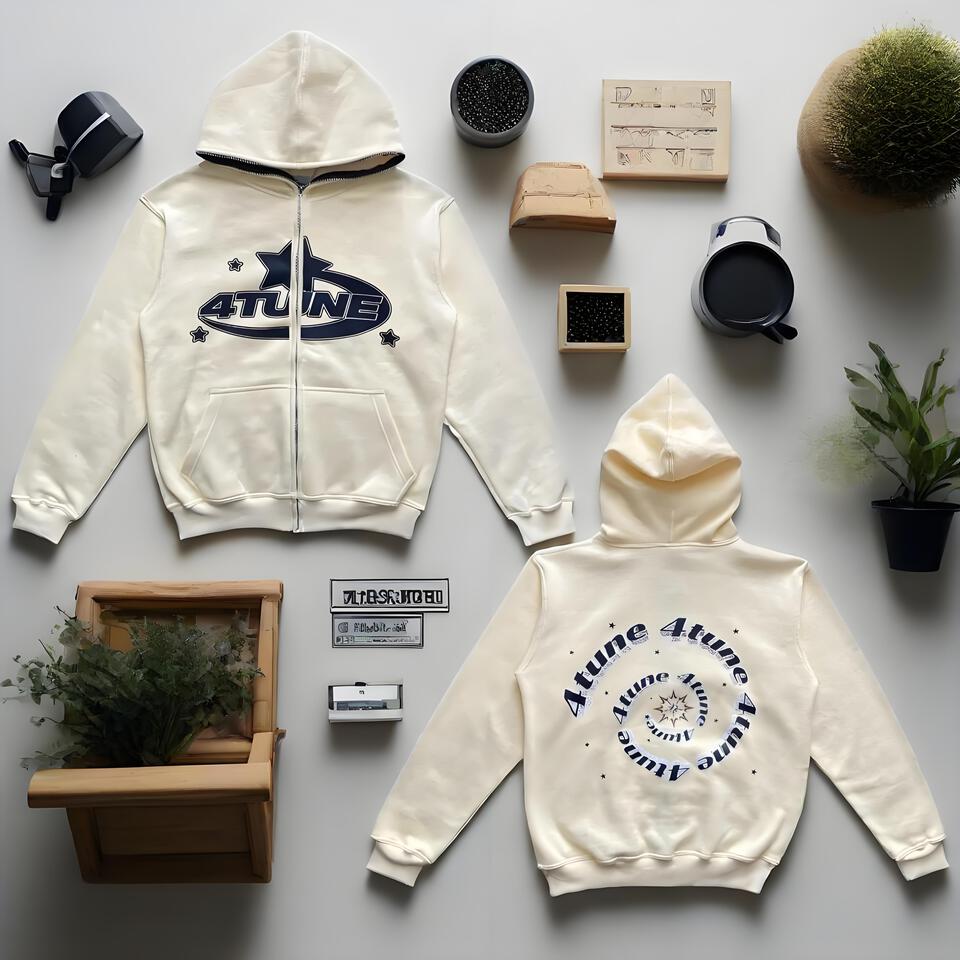 4TUNE Hooded Sweatshirt Unisex Streetwear Cotton Blend