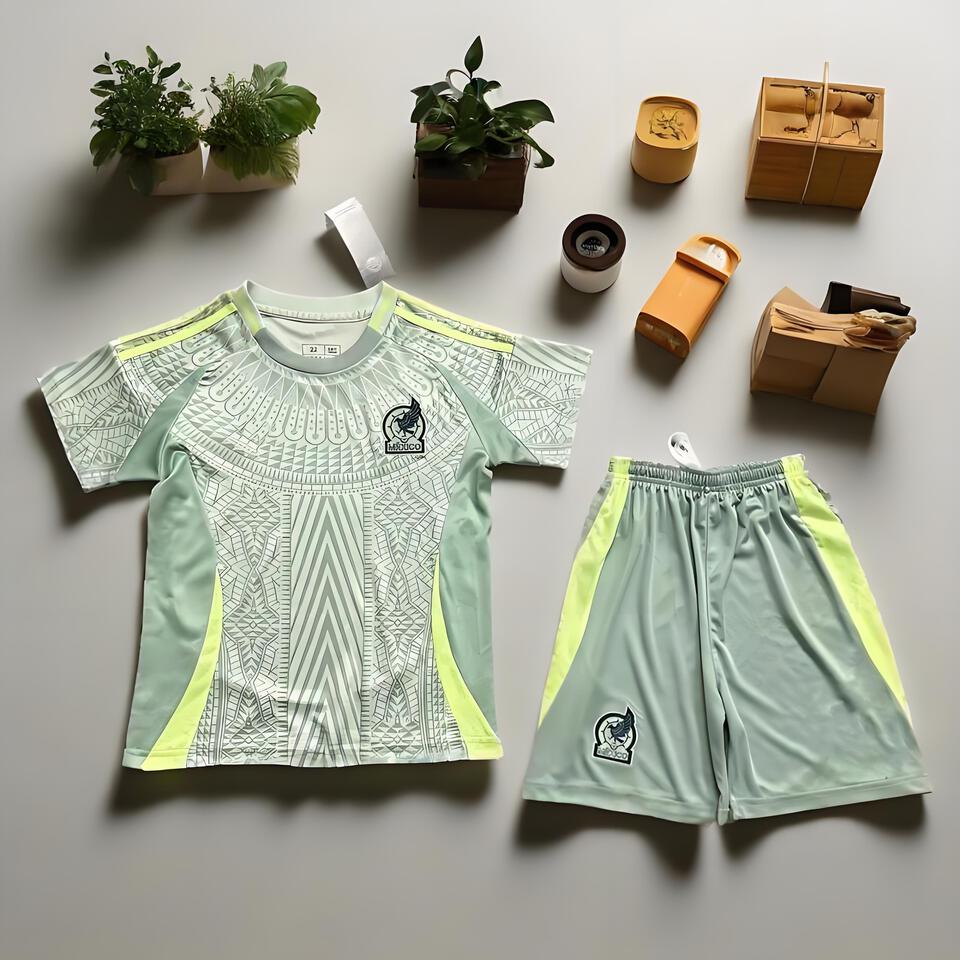 7 Wolves Men's Light Green Fluorescent Breathable T-shirt Shorts Set