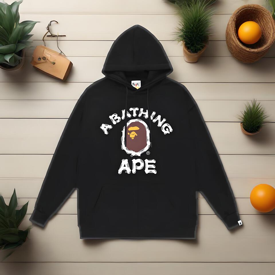 A Bathing Ape Black Cotton Hooded Sweatshirt