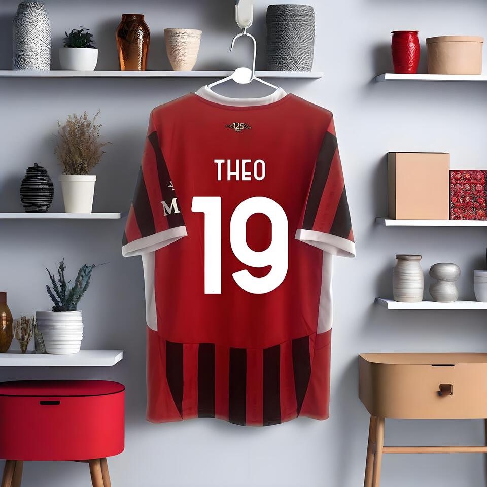 AC Milan 125th Anniversary Red Black Breathable Fashion Soccer Jersey