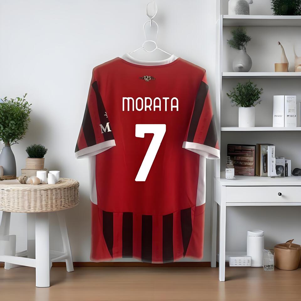 AC Milan 125th Anniversary Red Black Stripe Breathable Men's Football Jersey