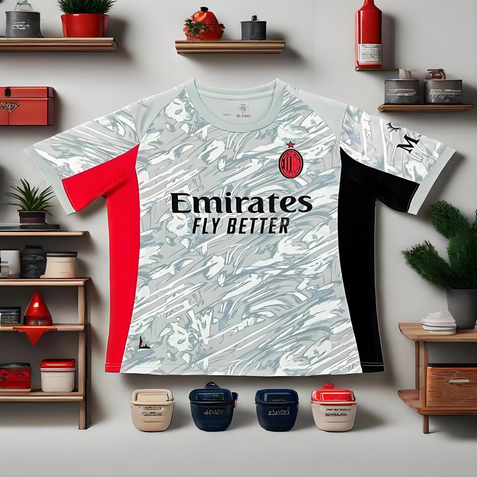 AC Milan 2024 Third Away Jersey Grey White Football Shirt