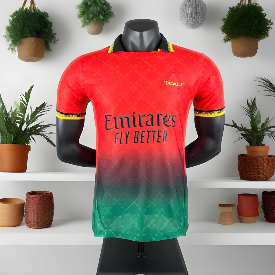 AC Milan 24-25 Away Jersey Red to Green Gradient Breathable Quick-Dry Football Shirt
