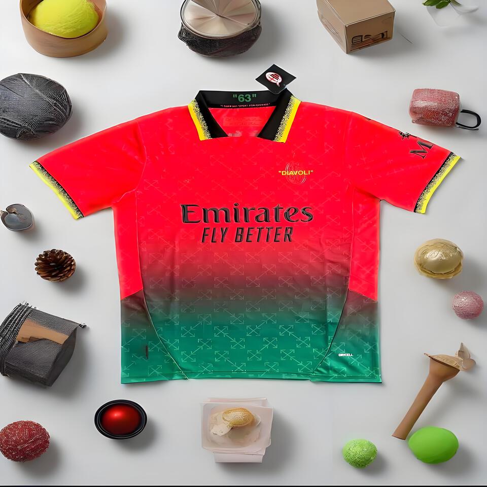 AC Milan Gradient Tricolor Breathable Men's & Women's Football Jersey