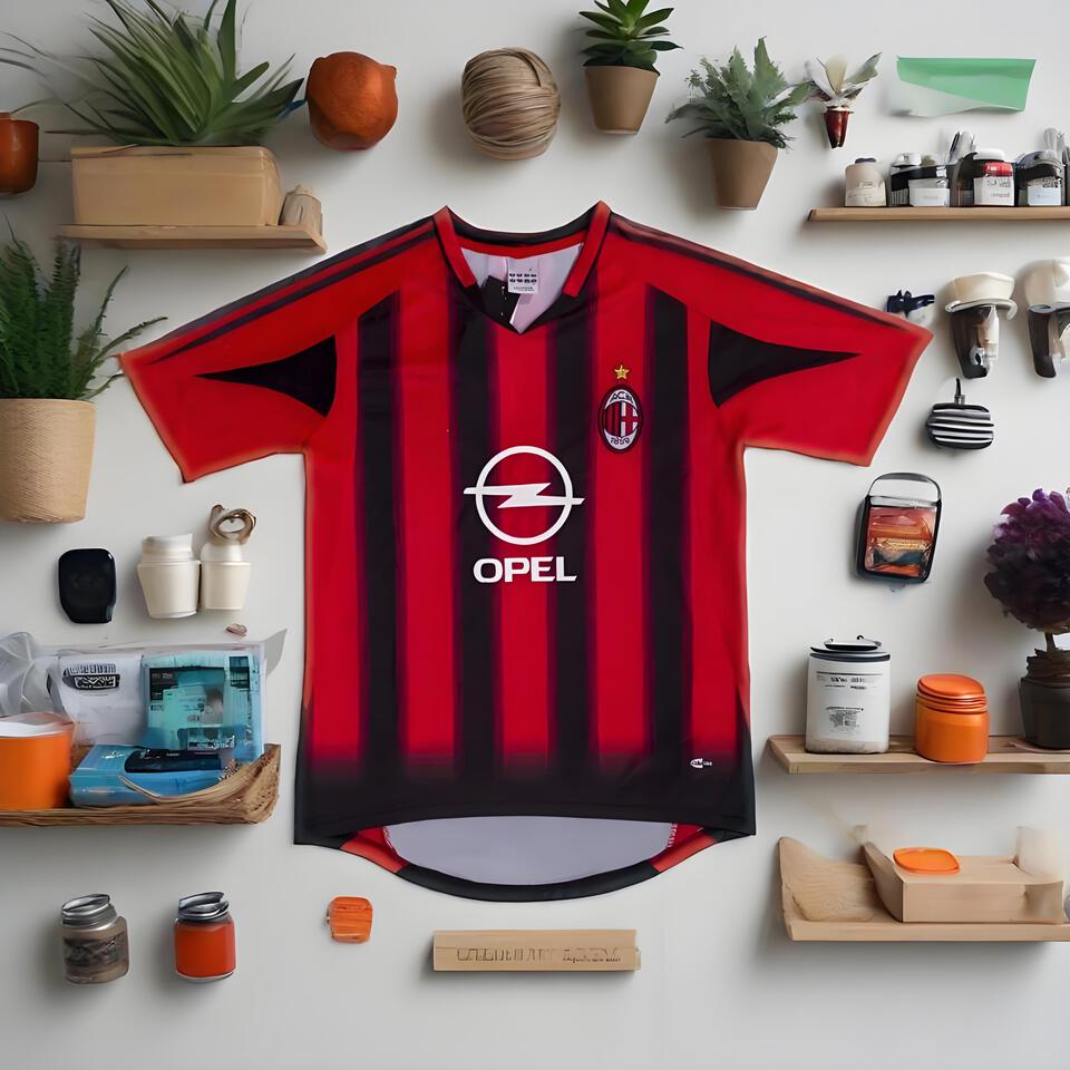 AC Milan Red Black Breathable Stripe Short Sleeve Football Jersey