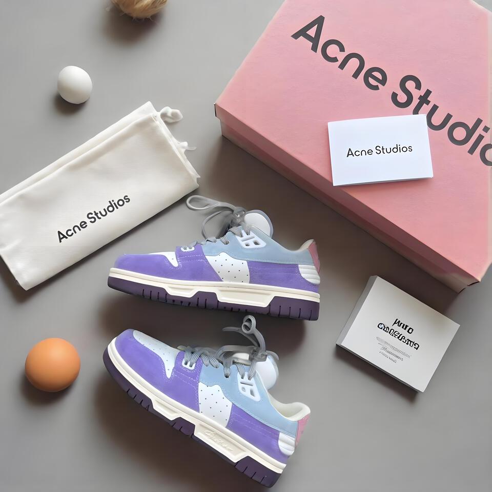 Acne Studios Blue Pink Casual Sneakers