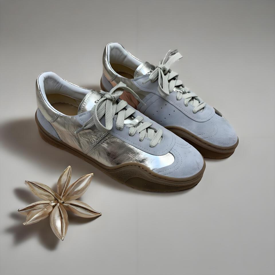 Acne Studios Grey Suede Retro Sneakers