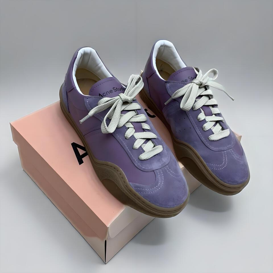 Acne Studios Purple Suede Low-Top Sneakers | Men's & Women's Casual Shoes
