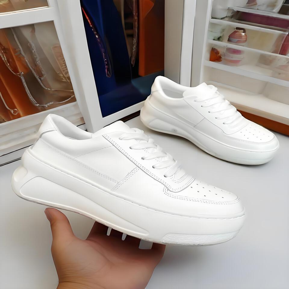 Acne Studios White Leather Chunky Platform Sneakers