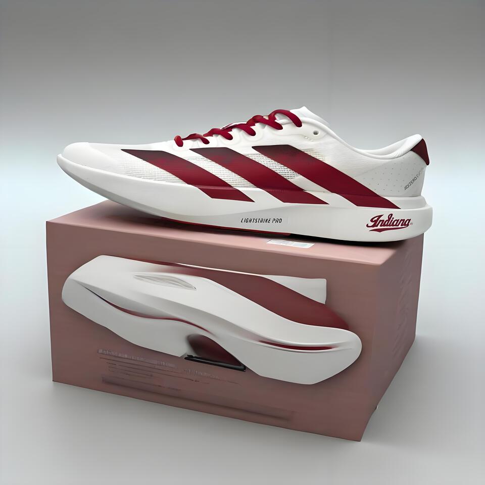 Adidas Adizero Adios 6 Indiana White Red Breathable Lightweight Racing Shoes