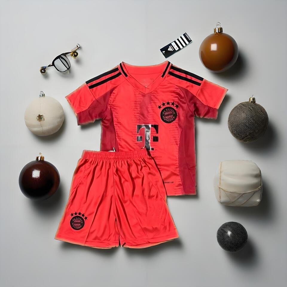 adidas Bayern Munich Kids Breathable Red Football Kit