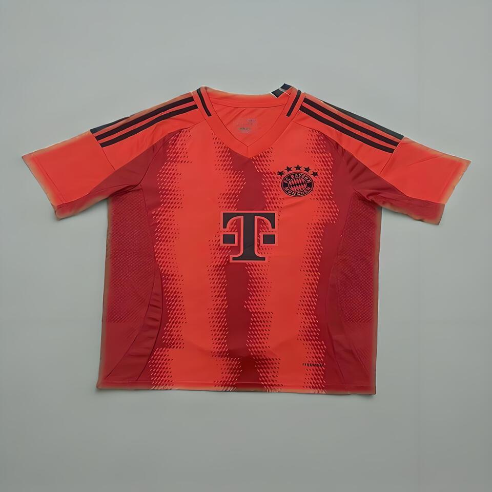 Adidas Bayern Red Black Stripe Breathable Comfort Football Jersey