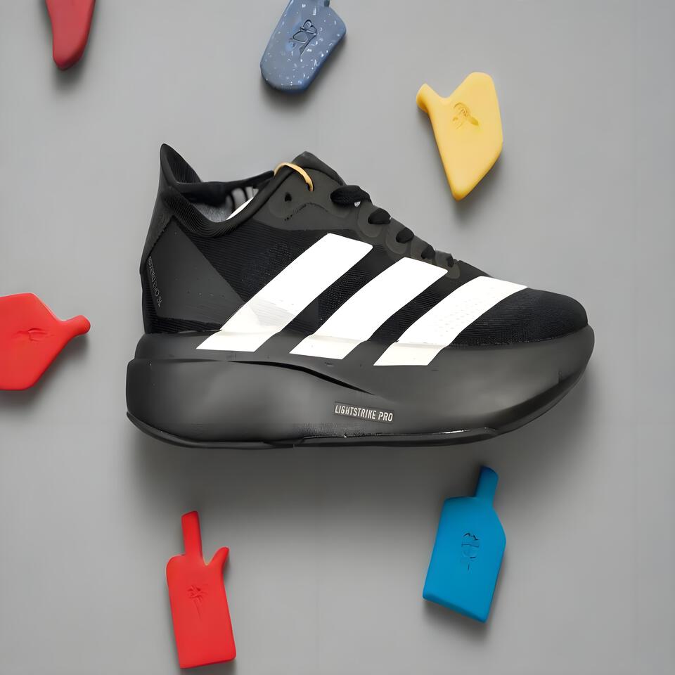 Adidas Black White Stripe Running Shoes: Lightweight Breathable Unisex