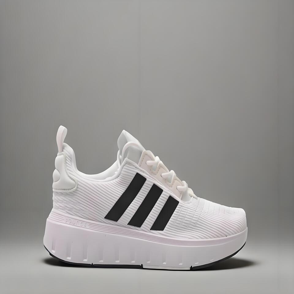 Adidas Bounce White Black Breathable Cushioning Sports Shoes