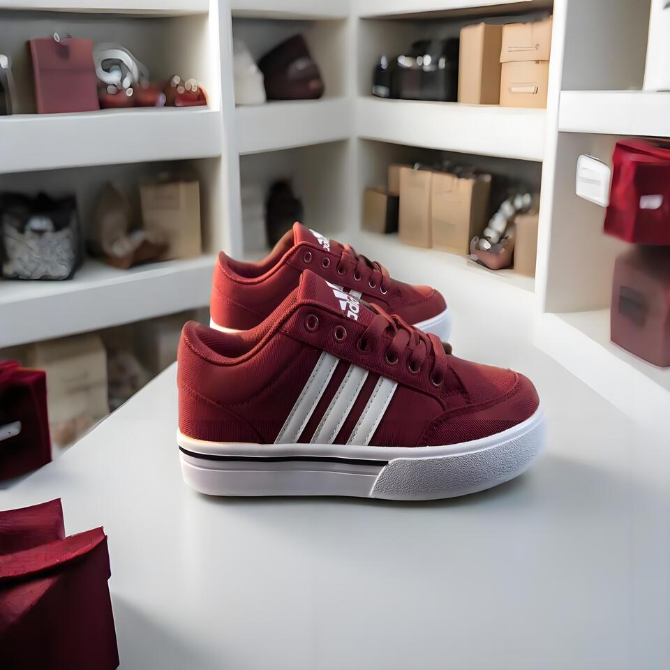 Adidas Burgundy Canvas Sneakers | Retro Casual Skate Shoes