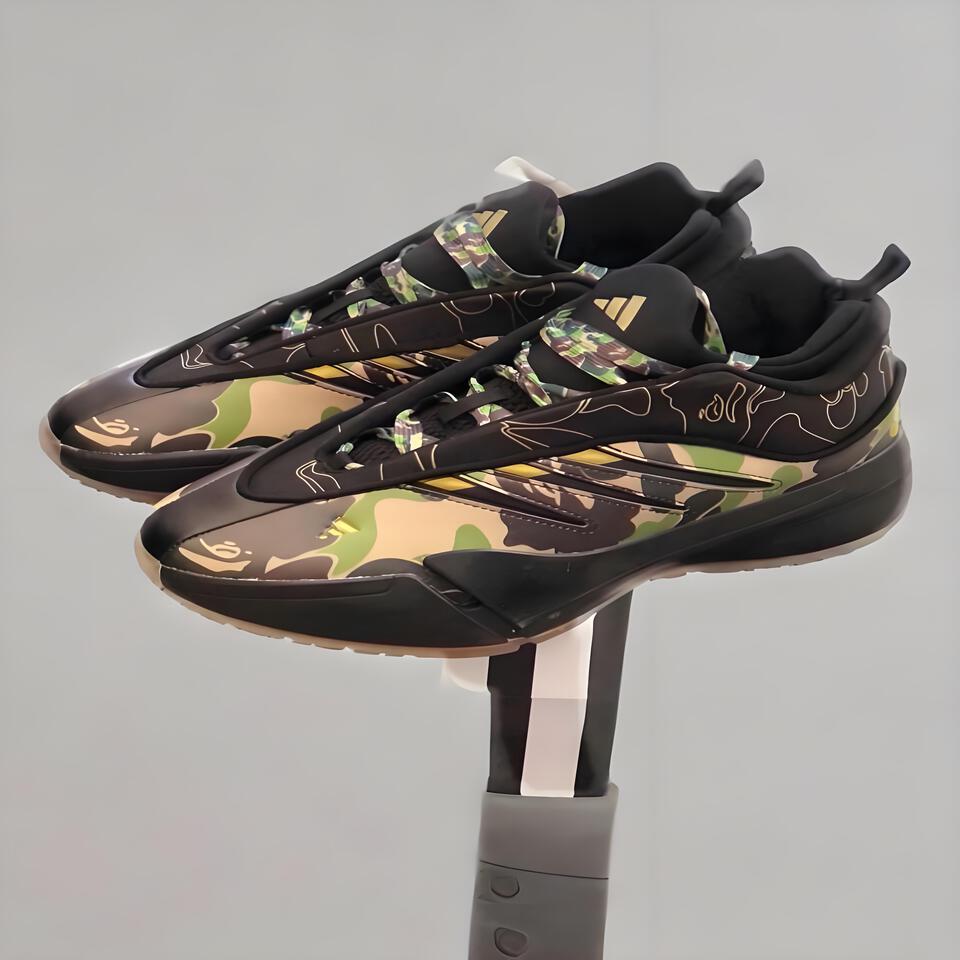 Adidas Camo Green Khaki Black Gold Sneakers