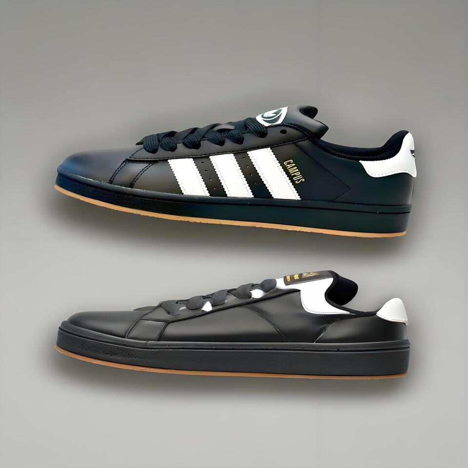 Adidas Campus Black White Leather Sneakers | Retro Casual Shoes