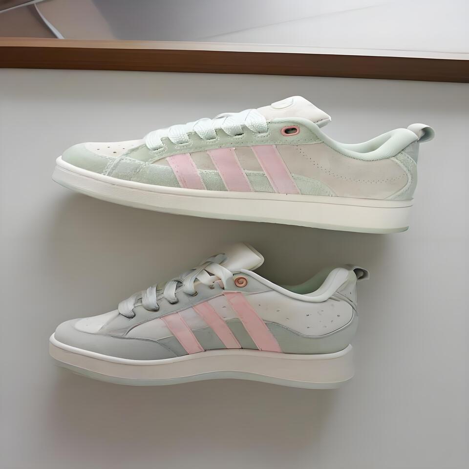 Adidas Campus Light Green Pink Suede Sneakers