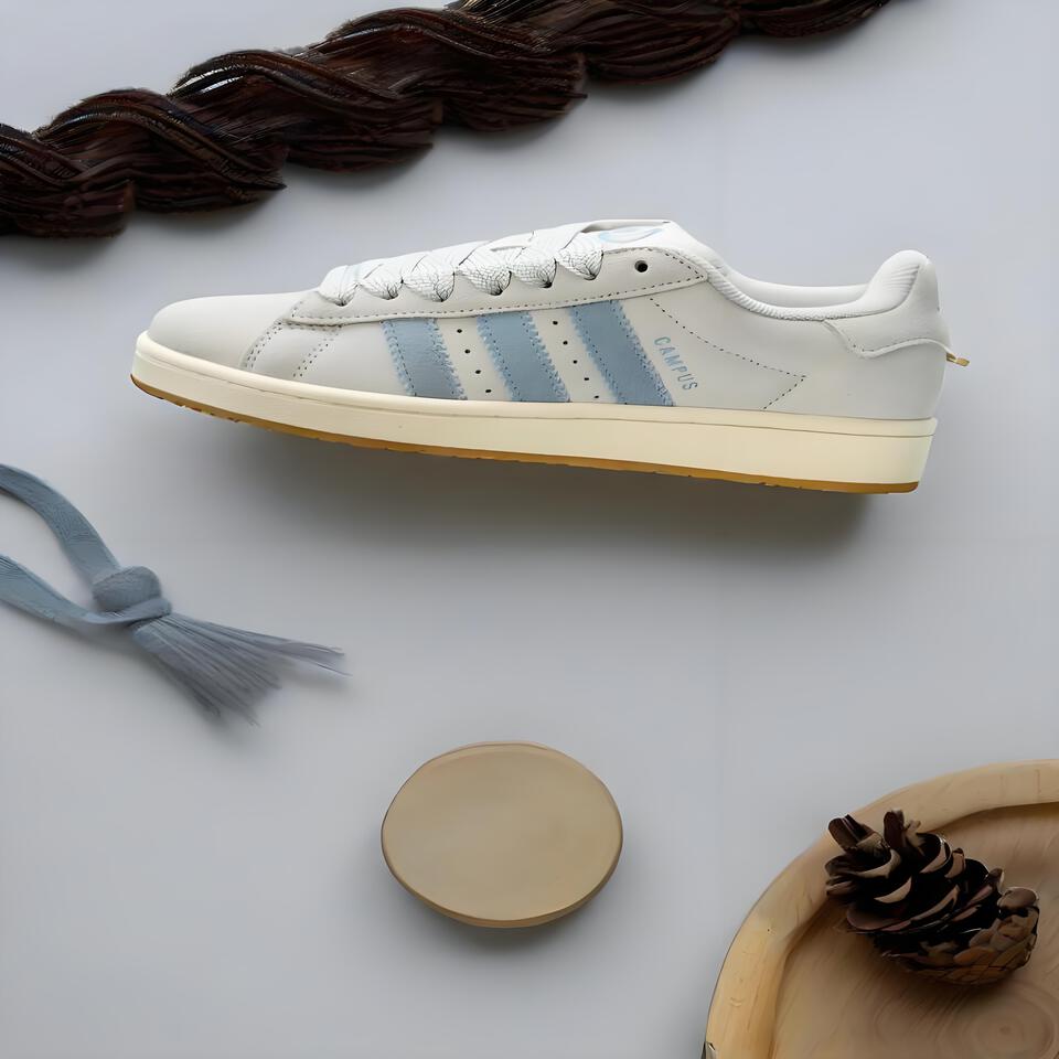 adidas Campus Vintage Suede Sneakers in Light Grey Blue