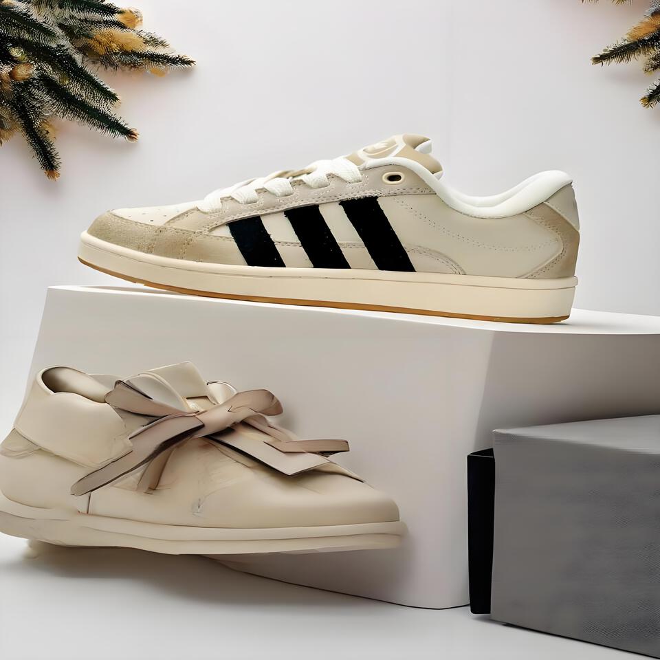 Adidas Court Borough Low White Suede Retro Sneakers