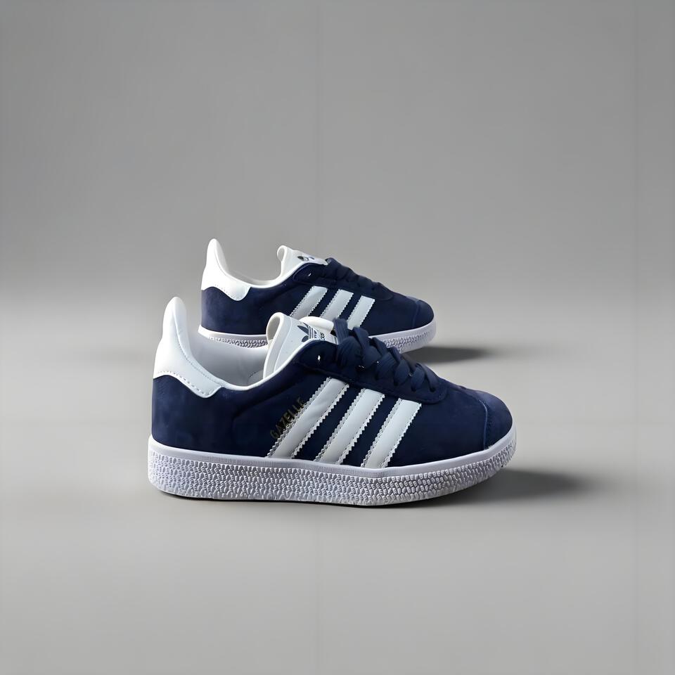 Adidas Gazelle Vintage Suede Sneakers Blue White Retro Casual Shoes
