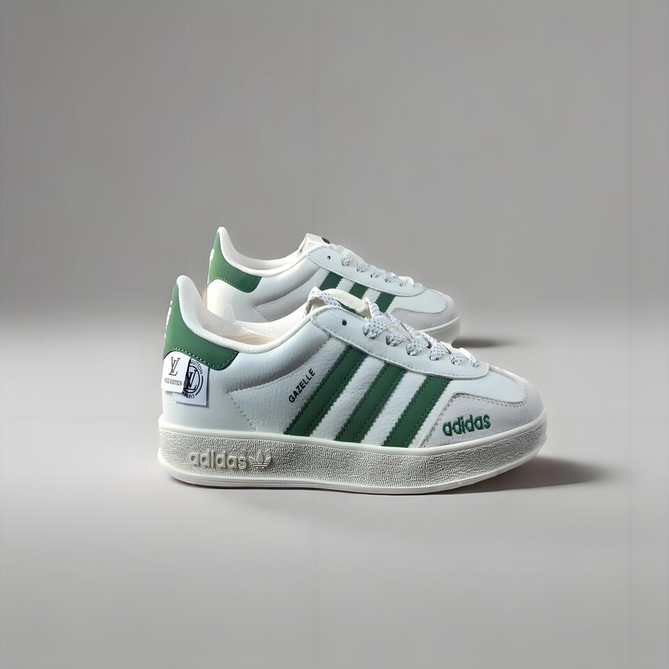 adidas Gazelle White Green Retro Sneakers