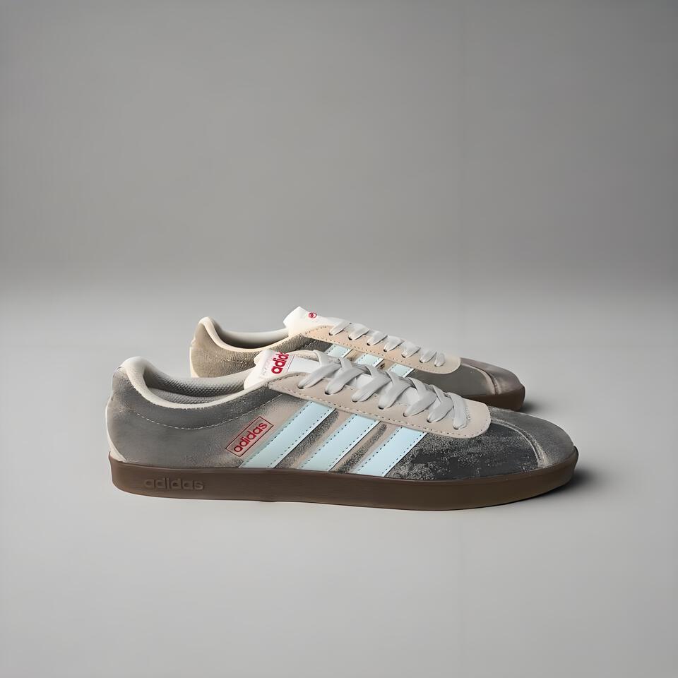 Adidas Grey Blue Suede Retro Sneakers | Classic Vintage Skate Shoes