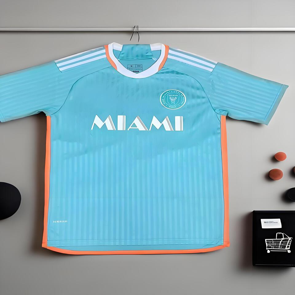 Adidas Inter Miami CF Away Light Blue Soccer Jersey, Authentic Football Shirt