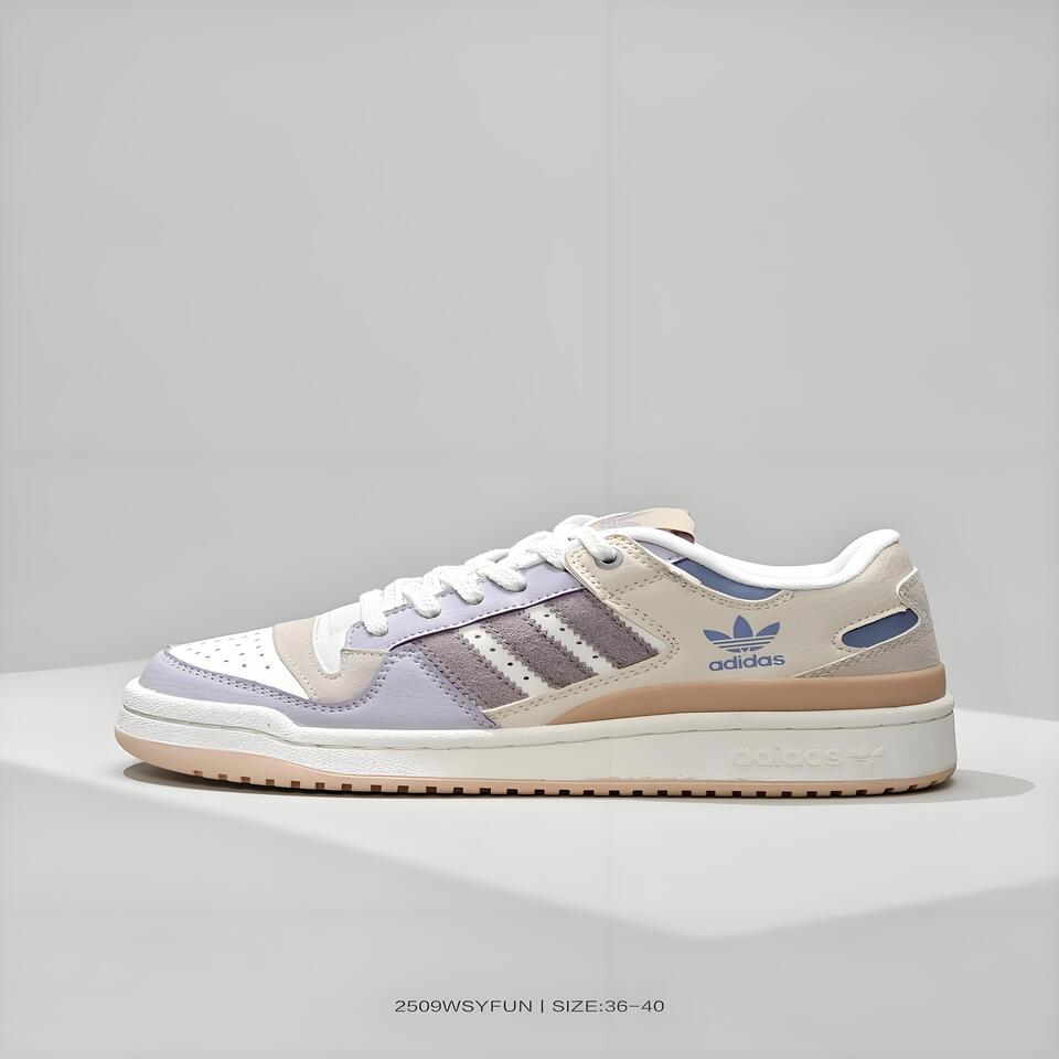 Adidas Originals Light Purple Suede Leather Low Top Retro Sneakers