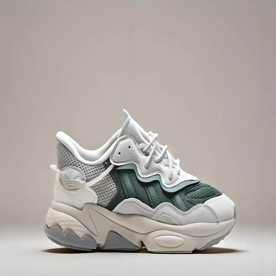 adidas Originals OZWEEGO Grey White Green Retro Running Shoes