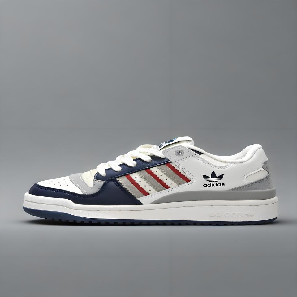 Adidas Originals Retro Sneakers White Grey Blue Red Color Block