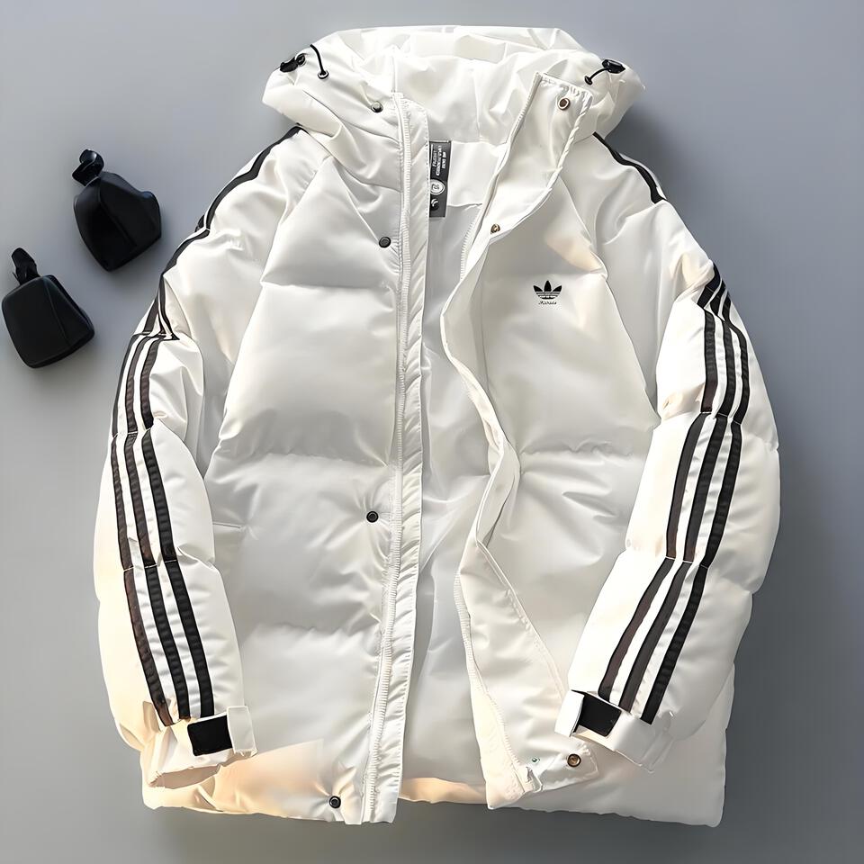 Adidas Originals White Windproof Puffer Jacket Unisex