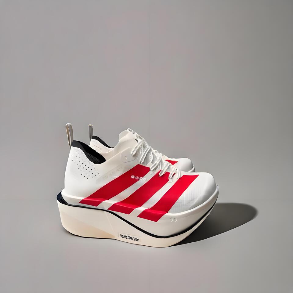 Adidas Pro 5 White Red Black Breathable Mesh Lightweight Cushioned Low-Top Sneakers