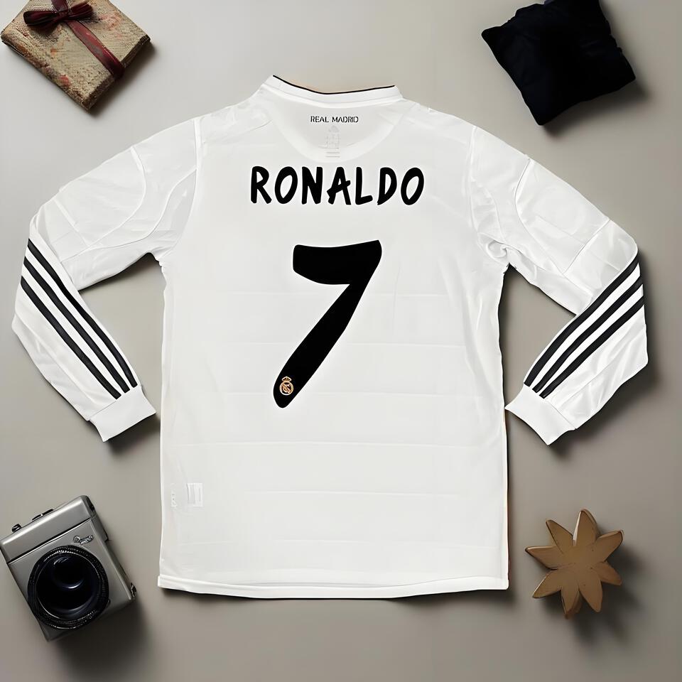 adidas Real Madrid White Breathable Long Sleeve Football Jersey
