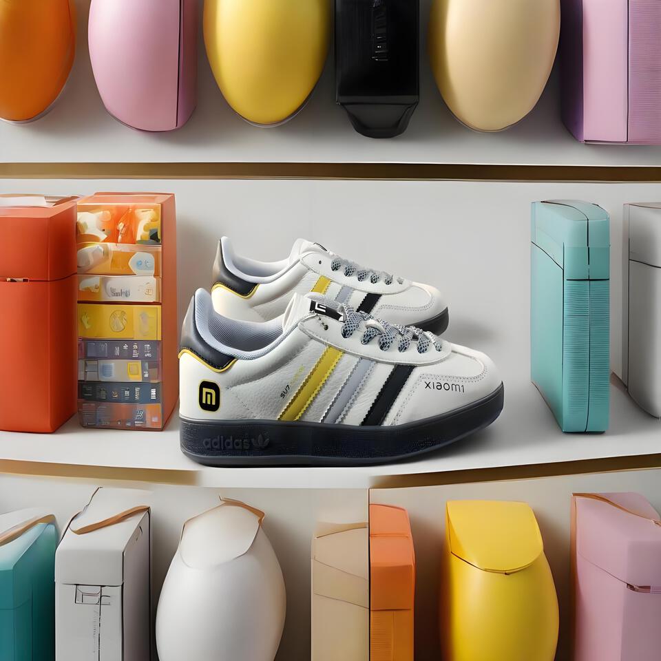 adidas Retro Sneakers White Yellow Grey Black Breathable Casual Shoes