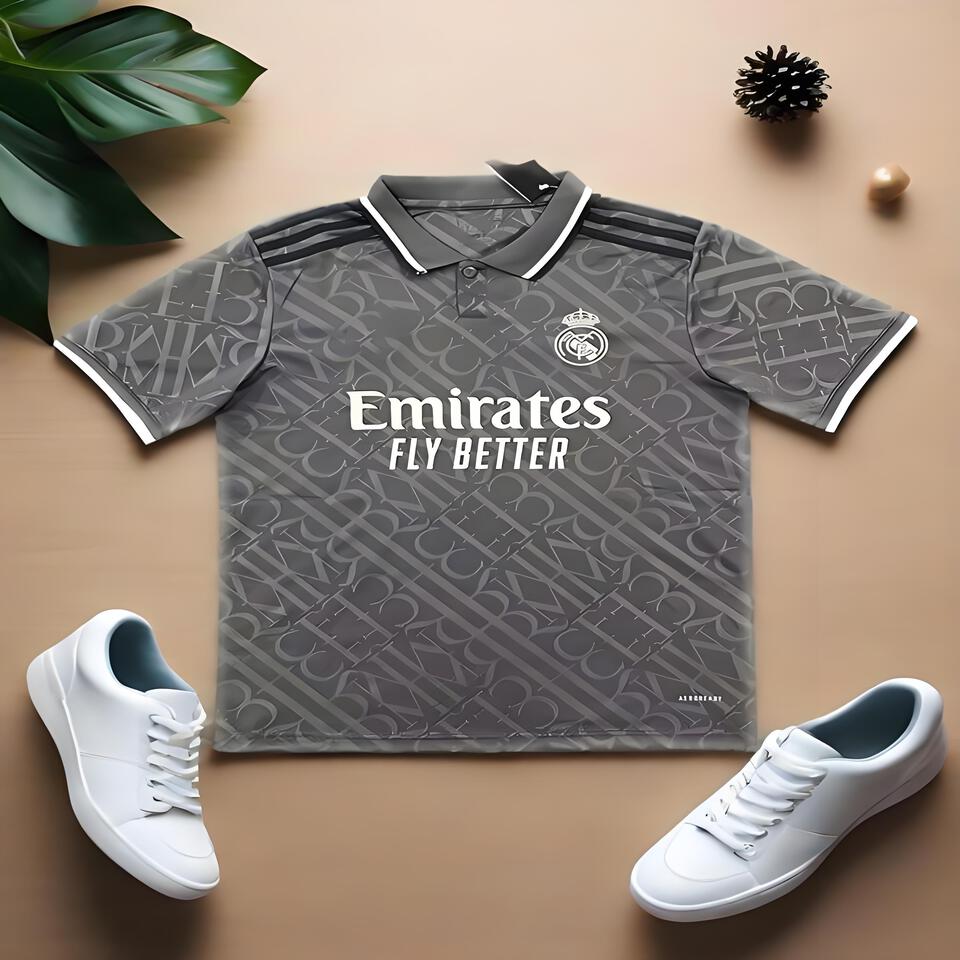 Adidas RM Polo Shirt Men's Classic Casual Dark Grey Cotton Blend