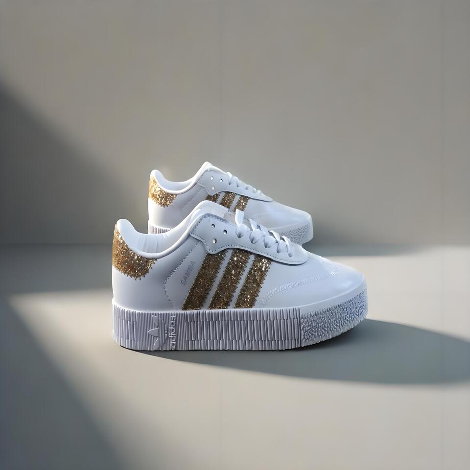 adidas Samba White Gold Leather Sneakers: Classic Style