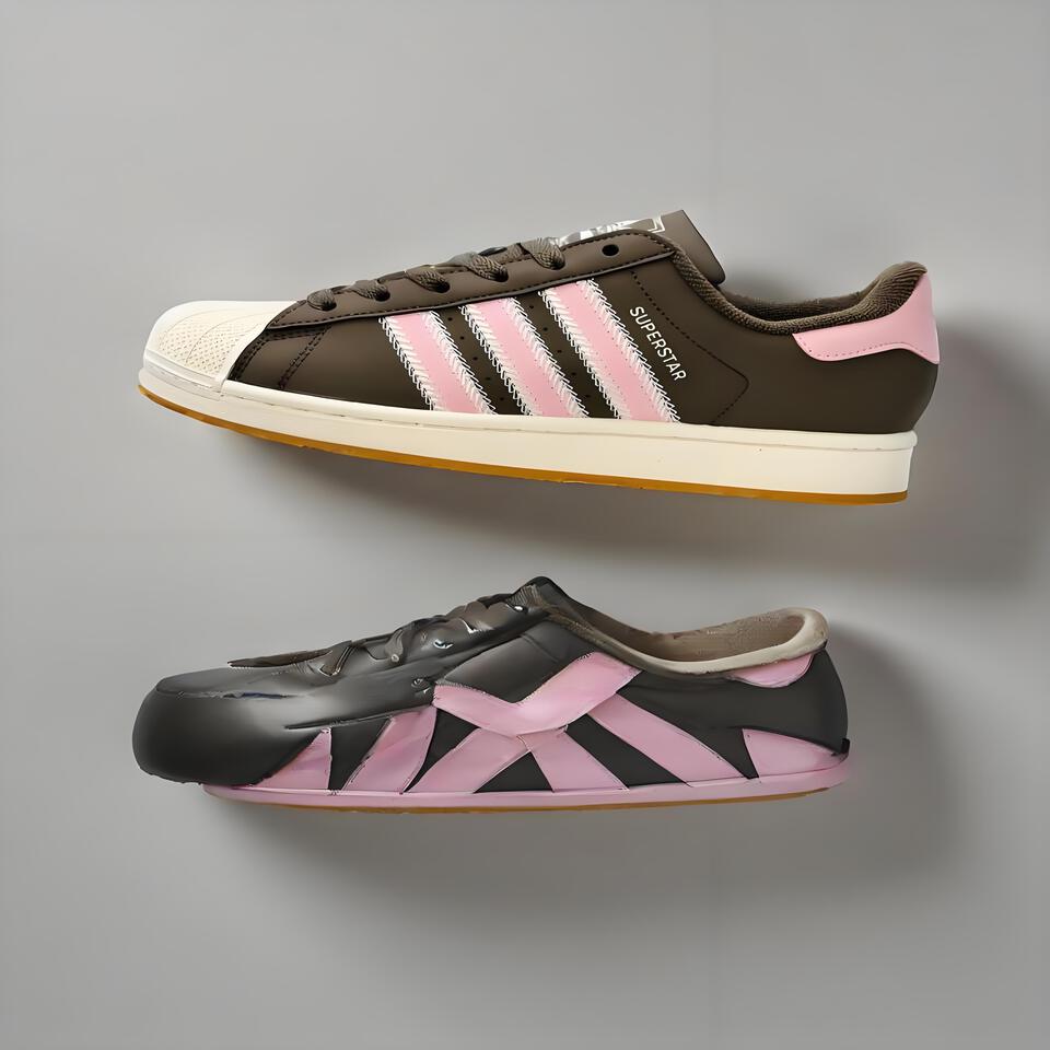 Adidas Superstar Vintage Brown Pink White Shell Toe Sneakers