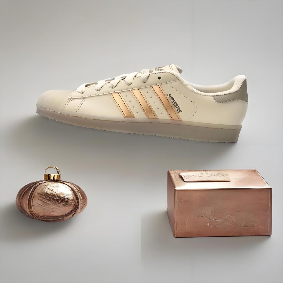 adidas Superstar Vintage Shell Toe Sneakers in Off White Light Gold