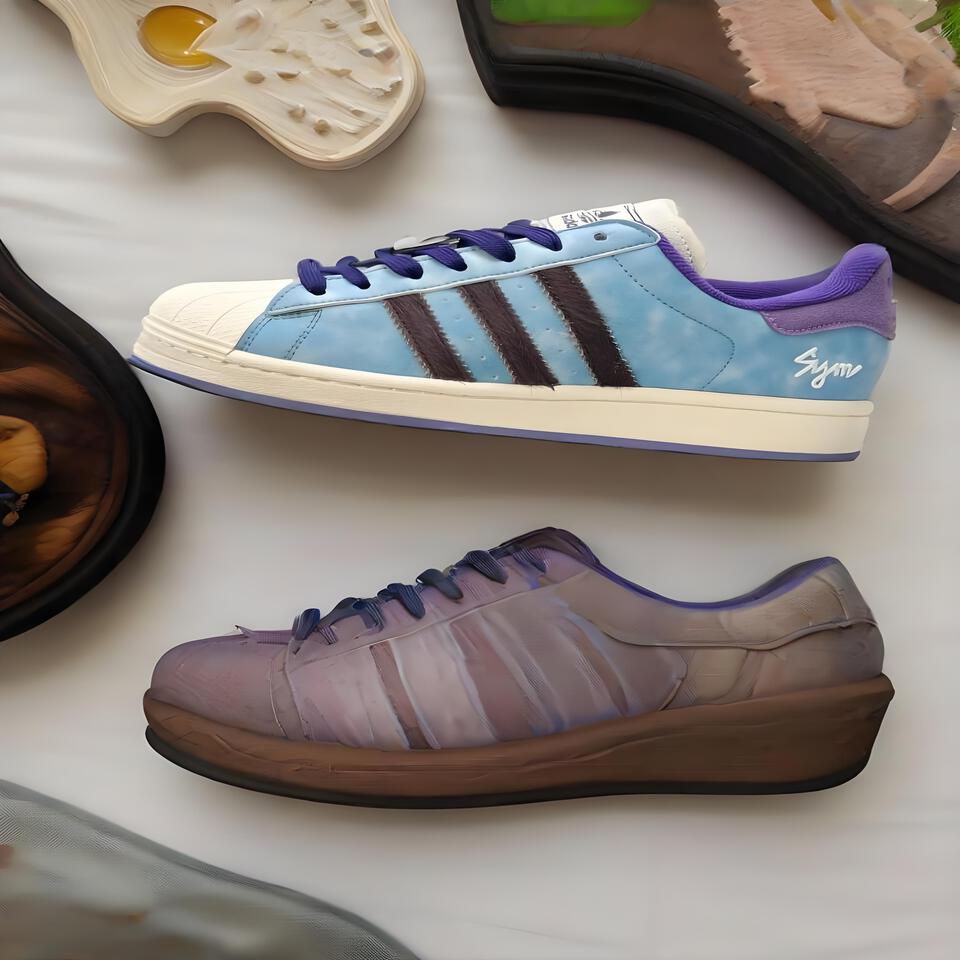 Adidas Superstar Vintage Tie-Dye Washed Color Blocking Shell Toe Sneakers