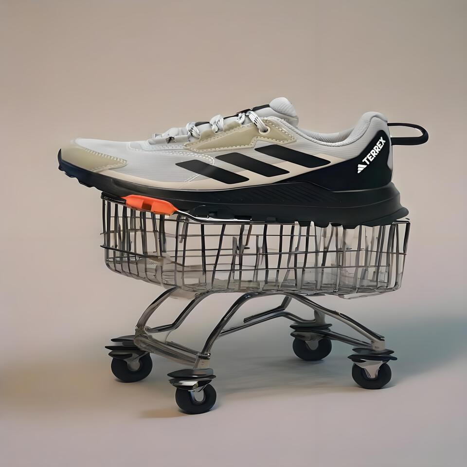 Adidas TERREX Hiking Shoes - Grey White Khaki Black Traction