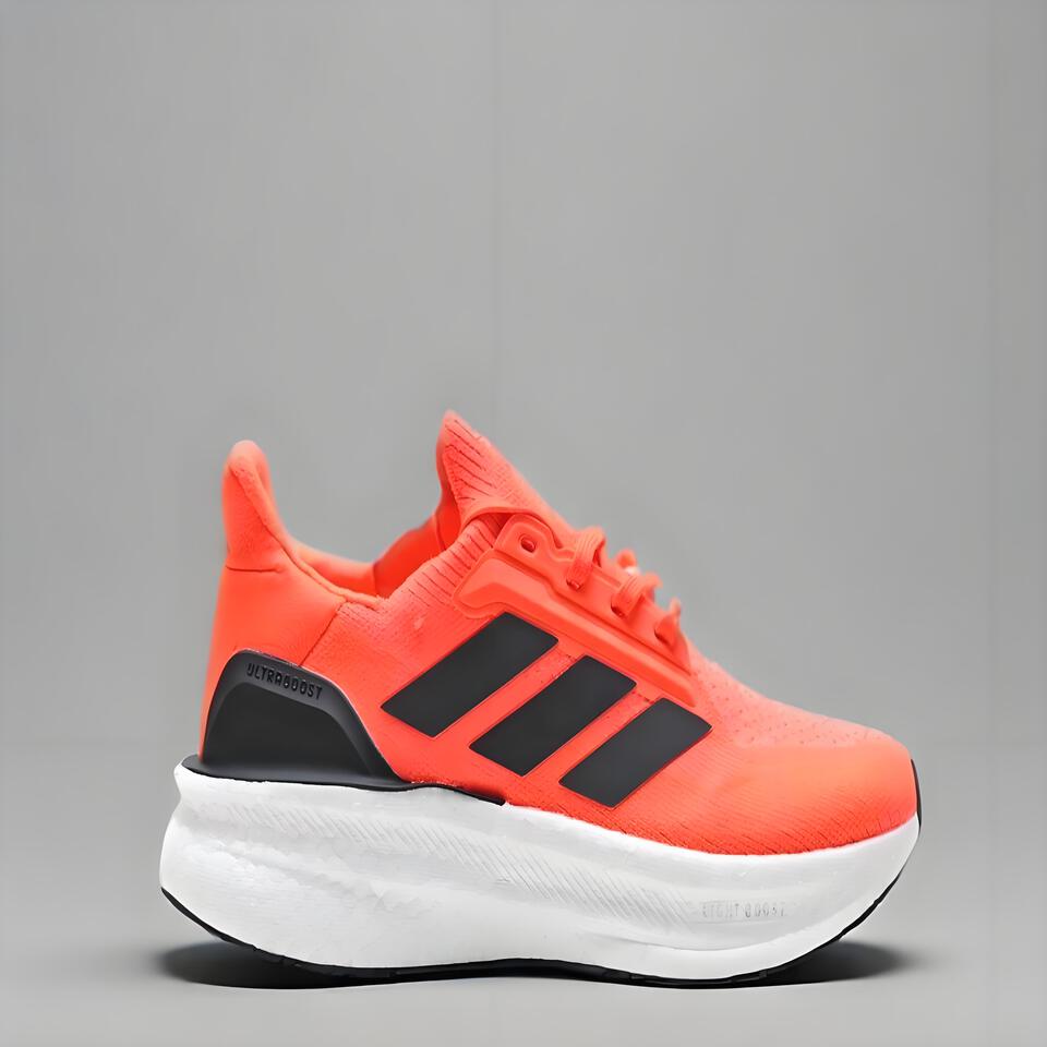 Adidas UltraBOOST Knit Cushioned Running Shoes - Fluorescent Orange Black