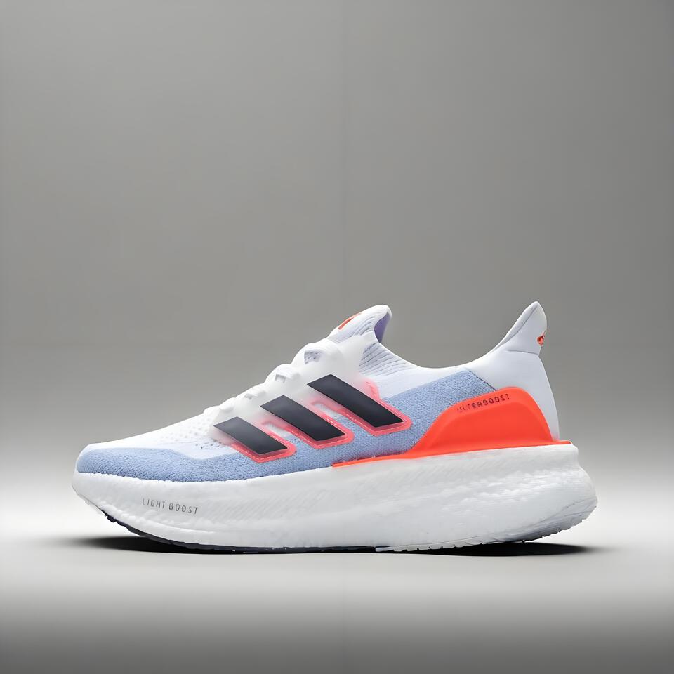 Adidas Ultraboost White Blue Orange Knit Running Shoes