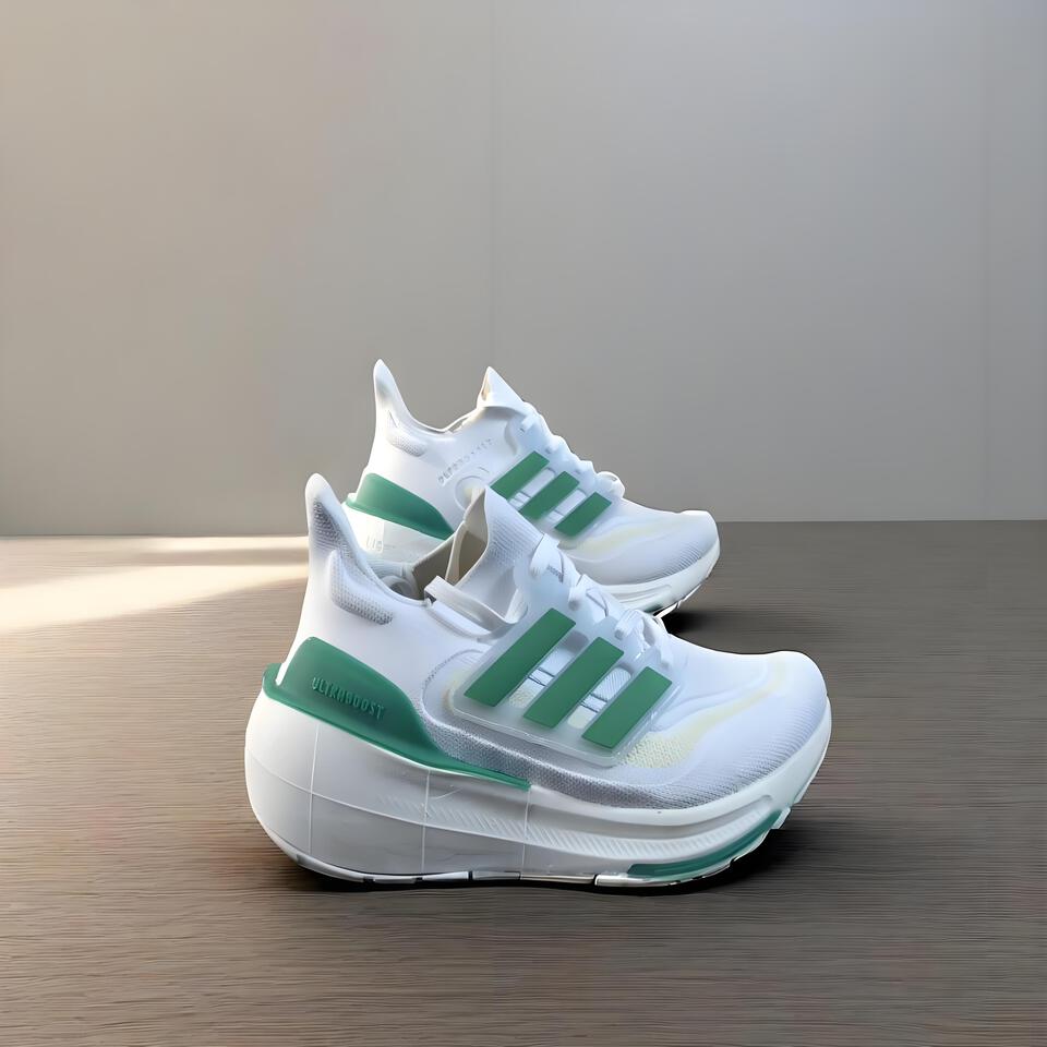 Adidas Ultraboost White Green Running Shoes - Comfort Boost