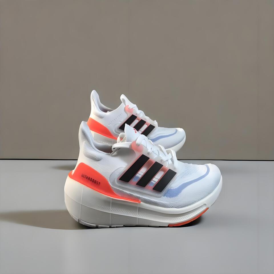 Adidas Ultraboost White Orange Black Unisex Breathable Cushioned Running Shoes