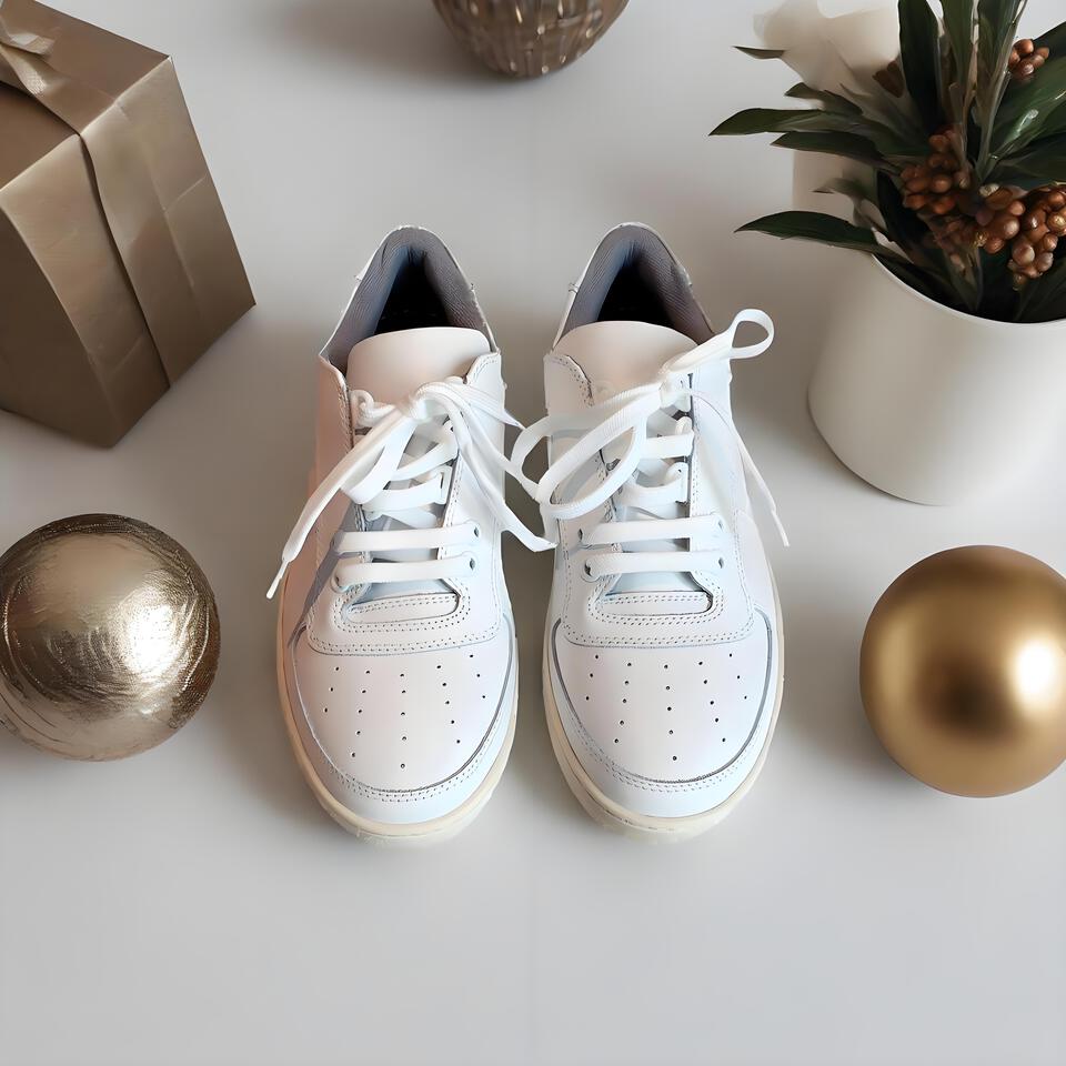 Adidas White Leather Sneakers | Cushioned Sole