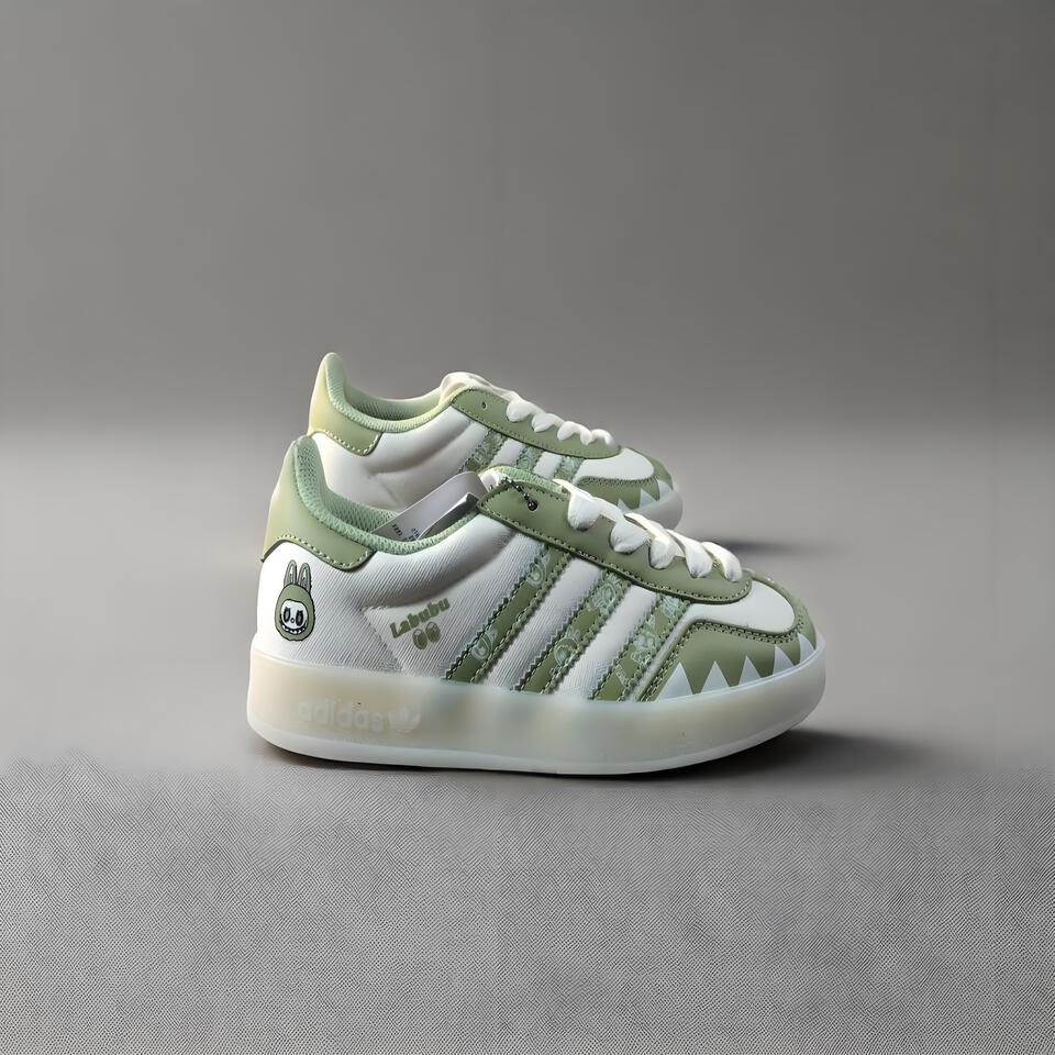 adidas x Labubu White Green Canvas Sneakers Limited Edition