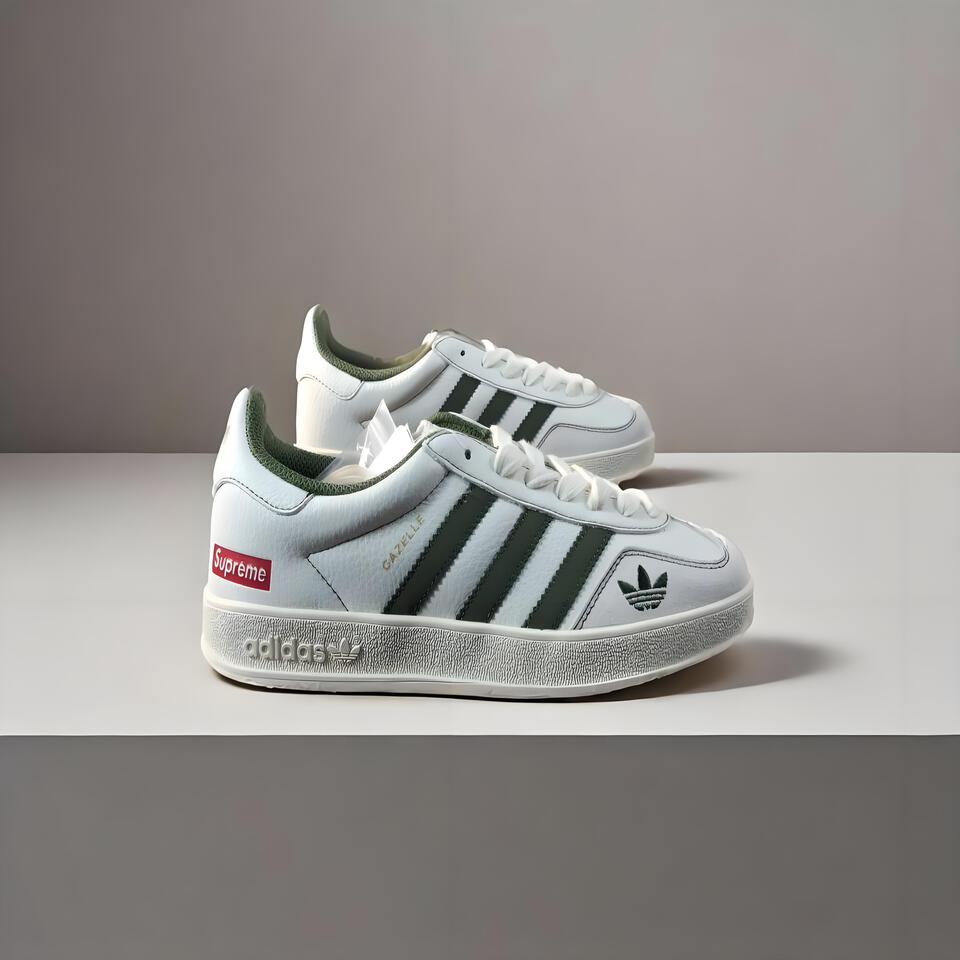 adidas x Supreme Gazelle OG White Green Red