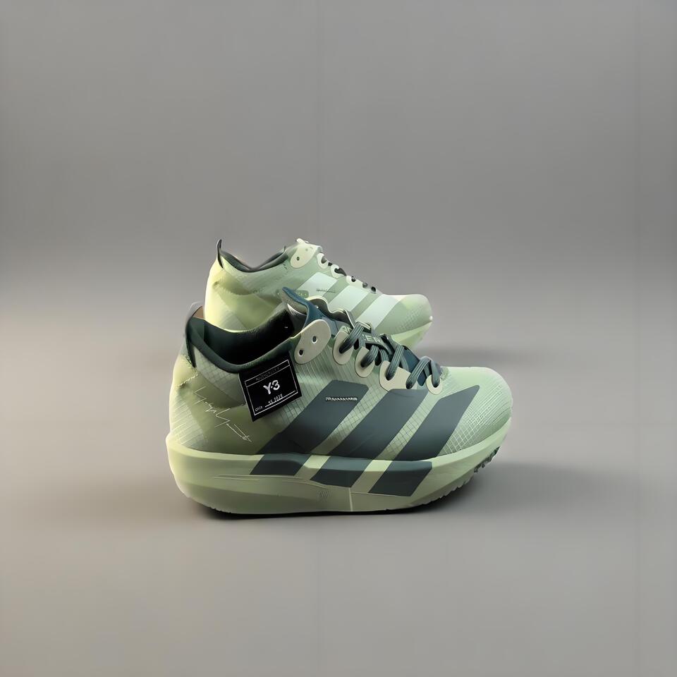 Adidas Y-3 Green Gradient Breathable Mesh Sneakers